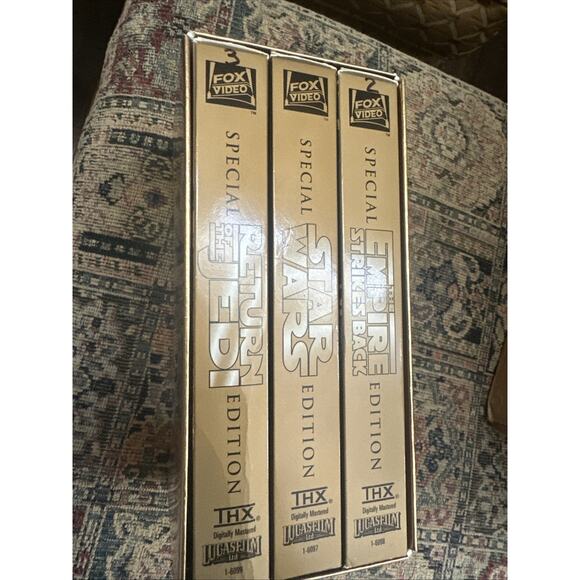 Star Wars Trilogy VHS Gold Box Set Special Edition THX Sealed 1997 Fox Vader - Picture 2 of 5